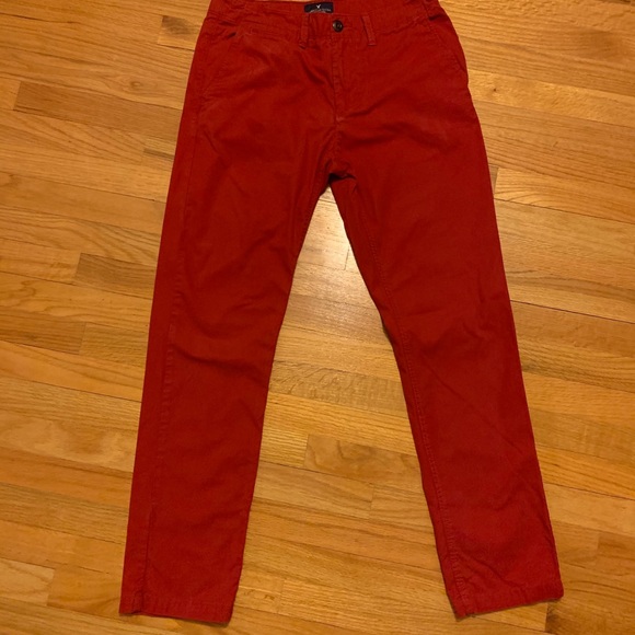 American Eagle Red Chino Pants W32 L34 - Picture 3 of 7